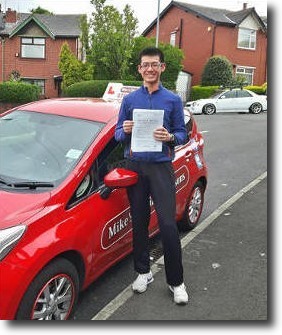 Ning from Oldham passed his driving test with Mike's Driving Lessons at Failsworth Driving Test Centre